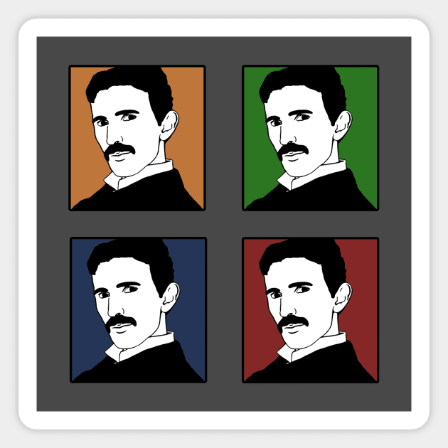 Tesla Pop Art Quads Magnet by shellysom91